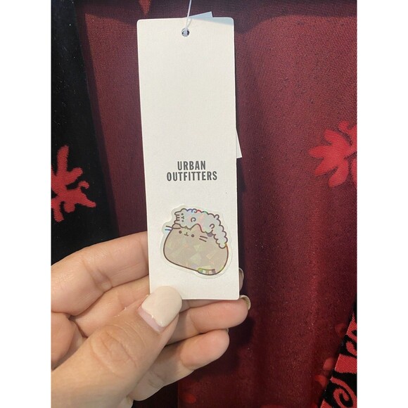 Urban Outfitters Fringe Burnout Velvet Kimono Cardigan One Size Open Front Top - Picture 8 of 10